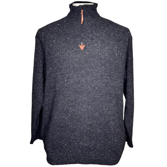 VTG Pendleton Preppy Wool Donegal Tweed Sweater Men's XXL 1/4 Zip Old Money Dark - Picture 1 of 5